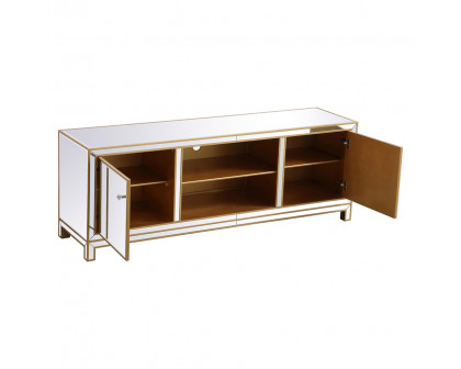 Elegant James 72" Mirrored TV Stand - Gold (MF70172G)