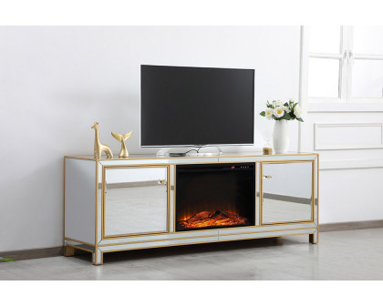 Elegant James 72" Mirrored TV Stand - Gold (MF70172G-F1)