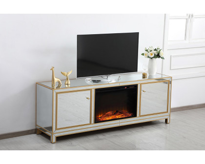 Elegant James 72" Mirrored TV Stand - Gold (MF70172G-F1)