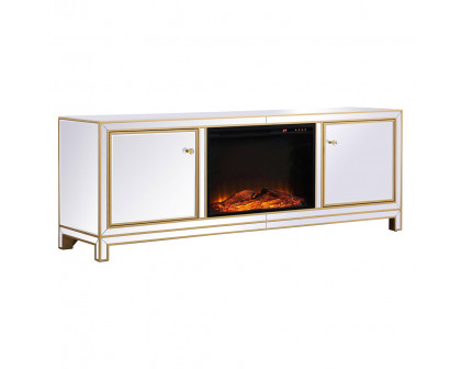 Elegant James 72" Mirrored TV Stand - Gold (MF70172G-F1)