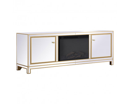 Elegant James 72" Mirrored TV Stand - Gold (MF70172G-F1)