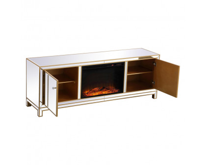 Elegant James 72" Mirrored TV Stand - Gold (MF70172G-F1)