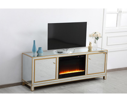 Elegant James 72" Mirrored TV Stand - Gold (MF70172G-F2)