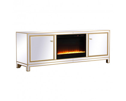 Elegant James 72" Mirrored TV Stand - Gold (MF70172G-F2)