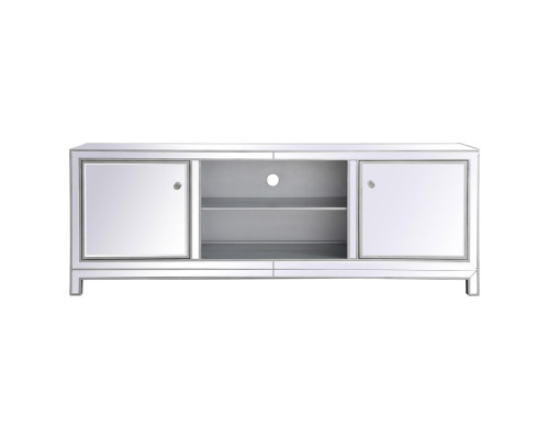 Elegant James 72" Mirrored TV Stand - Silver (MF70172S)