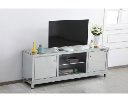 Elegant James 72" Mirrored TV Stand - Silver (MF70172S)