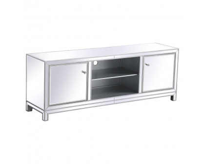 Elegant James 72" Mirrored TV Stand - Silver (MF70172S)