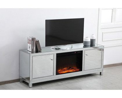 Elegant James 72" Mirrored TV Stand - Silver (MF70172S-F1)