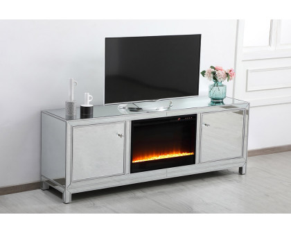 Elegant James 72" Mirrored TV Stand - Silver (MF70172S-F2)