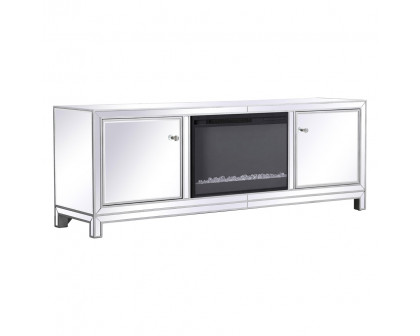 Elegant James 72" Mirrored TV Stand - Silver (MF70172S-F2)