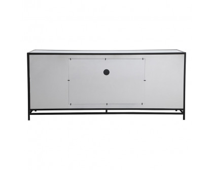 Elegant 60" Mirrored TV Stand - Black (MF701BK)