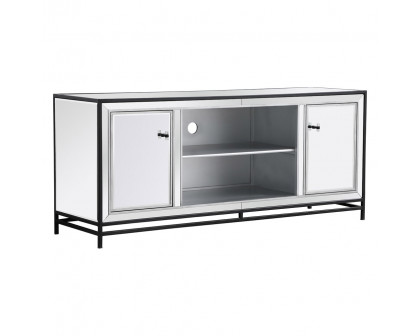 Elegant 60" Mirrored TV Stand - Black (MF701BK)