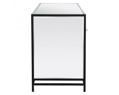 Elegant 60" Mirrored TV Stand - Black (MF701BK)