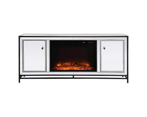 Elegant 60" Mirrored TV Stand - Black (MF701BK-F1)