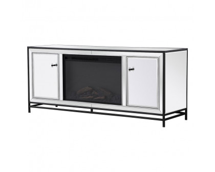 Elegant 60" Mirrored TV Stand - Black (MF701BK-F1)