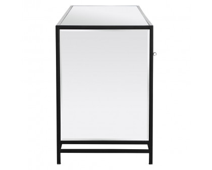 Elegant 60" Mirrored TV Stand - Black (MF701BK-F2)