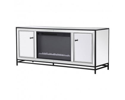 Elegant 60" Mirrored TV Stand - Black (MF701BK-F2)