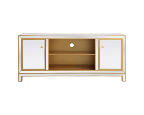 Elegant 60" Mirrored TV Stand - Gold (MF701G)