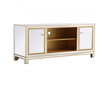 Elegant 60" Mirrored TV Stand - Gold (MF701G)