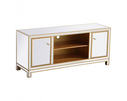 Elegant 60" Mirrored TV Stand - Gold (MF701G)