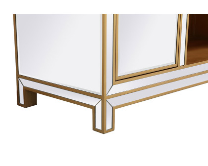 Elegant 60" Mirrored TV Stand - Gold (MF701G)