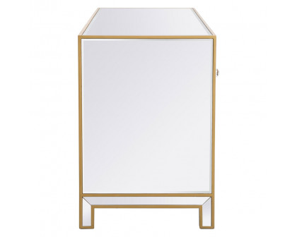 Elegant 60" Mirrored TV Stand - Gold (MF701G)