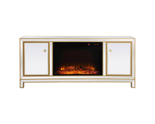 Elegant 60" Mirrored TV Stand - Gold (MF701G-F1)