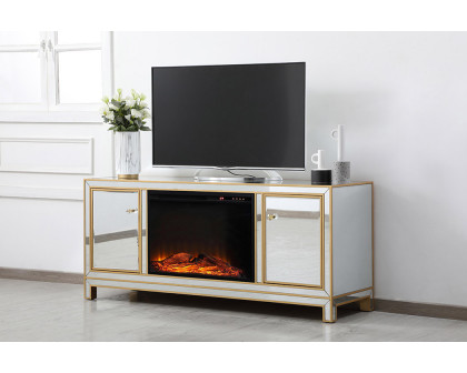 Elegant 60" Mirrored TV Stand - Gold (MF701G-F1)