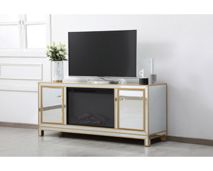 Elegant 60" Mirrored TV Stand - Gold (MF701G-F1)