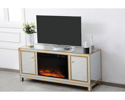 Elegant 60" Mirrored TV Stand - Gold (MF701G-F1)