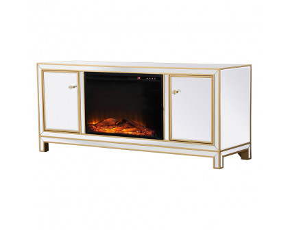 Elegant 60" Mirrored TV Stand - Gold (MF701G-F1)