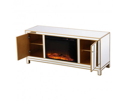 Elegant 60" Mirrored TV Stand - Gold (MF701G-F1)