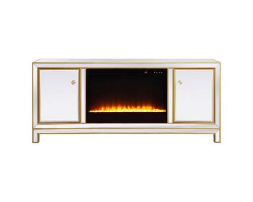 Elegant 60" Mirrored TV Stand - Gold (MF701G-F2)