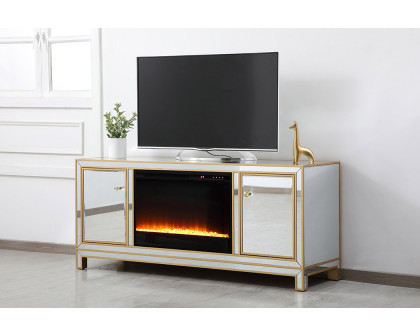 Elegant 60" Mirrored TV Stand - Gold (MF701G-F2)