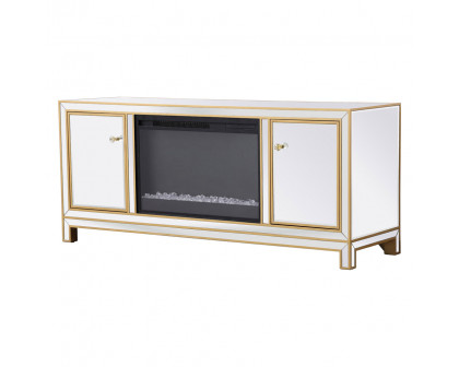 Elegant 60" Mirrored TV Stand - Gold (MF701G-F2)