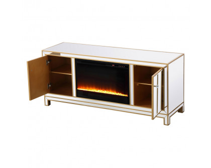 Elegant 60" Mirrored TV Stand - Gold (MF701G-F2)