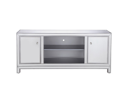 Elegant 60" Mirrored TV Stand - Silver (MF701S)