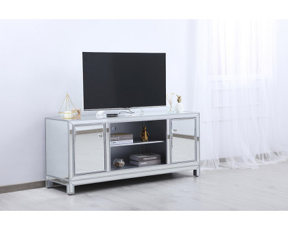 Elegant 60" Mirrored TV Stand - Silver (MF701S)