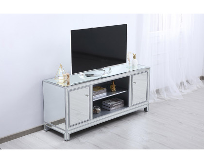 Elegant 60" Mirrored TV Stand - Silver (MF701S)