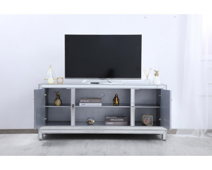 Elegant 60" Mirrored TV Stand - Silver (MF701S)