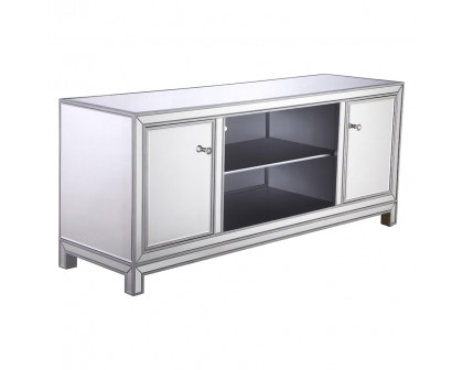 Elegant 60" Mirrored TV Stand - Silver (MF701S)