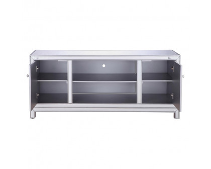 Elegant 60" Mirrored TV Stand - Silver (MF701S)