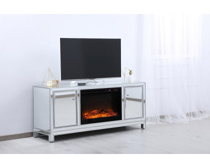 Elegant 60" Mirrored TV Stand - Silver (MF701S-F1)