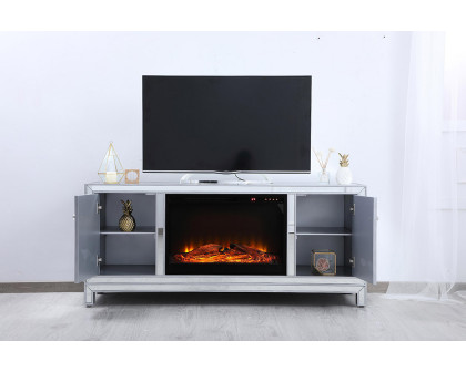 Elegant 60" Mirrored TV Stand - Silver (MF701S-F1)