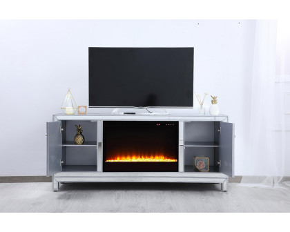 Elegant 60" Mirrored TV Stand - Silver (MF701S-F2)