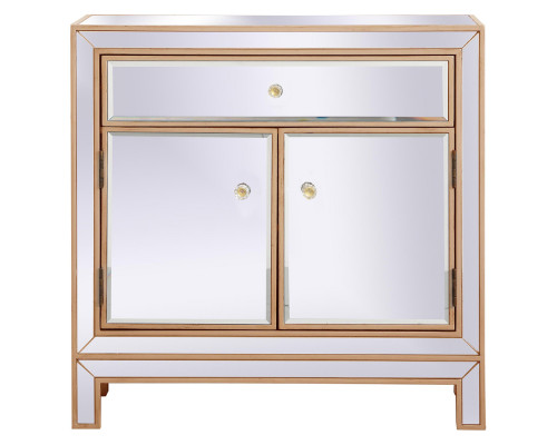 Elegant 29" Mirrored Cabinet - Gold (MF71034G)