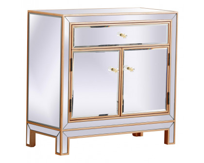 Elegant 29" Mirrored Cabinet - Gold (MF71034G)