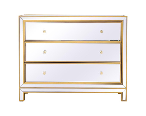 Elegant 3 Drawers 40" Chest - Gold (MF72019G)