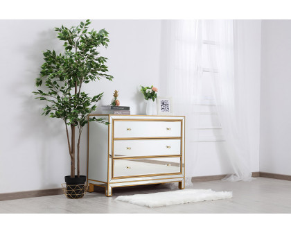 Elegant 3 Drawers 40" Chest - Gold (MF72019G)