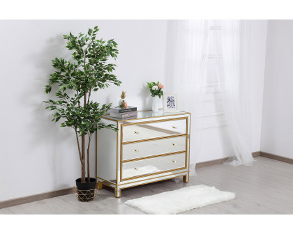 Elegant 3 Drawers 40" Chest - Gold (MF72019G)